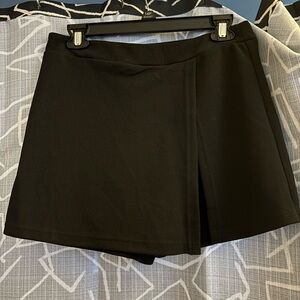 Black Mini Skort with Overlap Detail